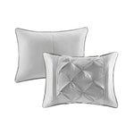 7 Piece Tufted Comforter Set Grey King