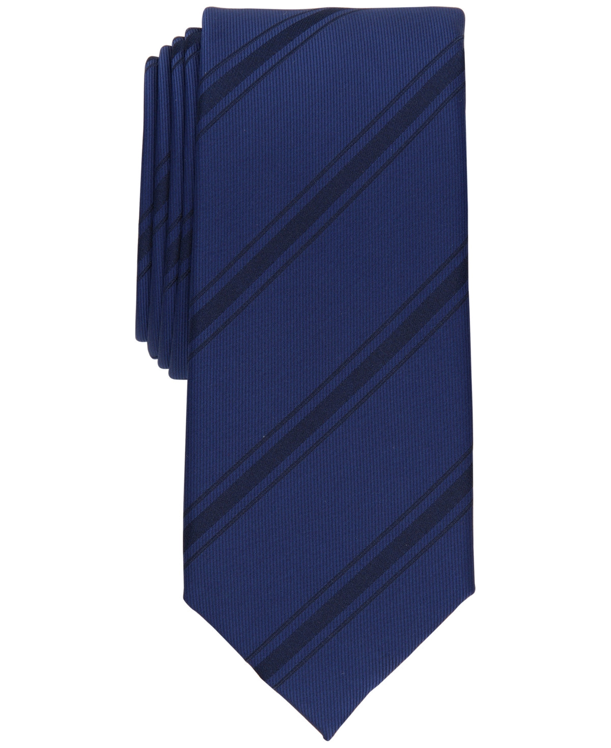 Alfani Men's Navy Trinity Stripe Slim Tie