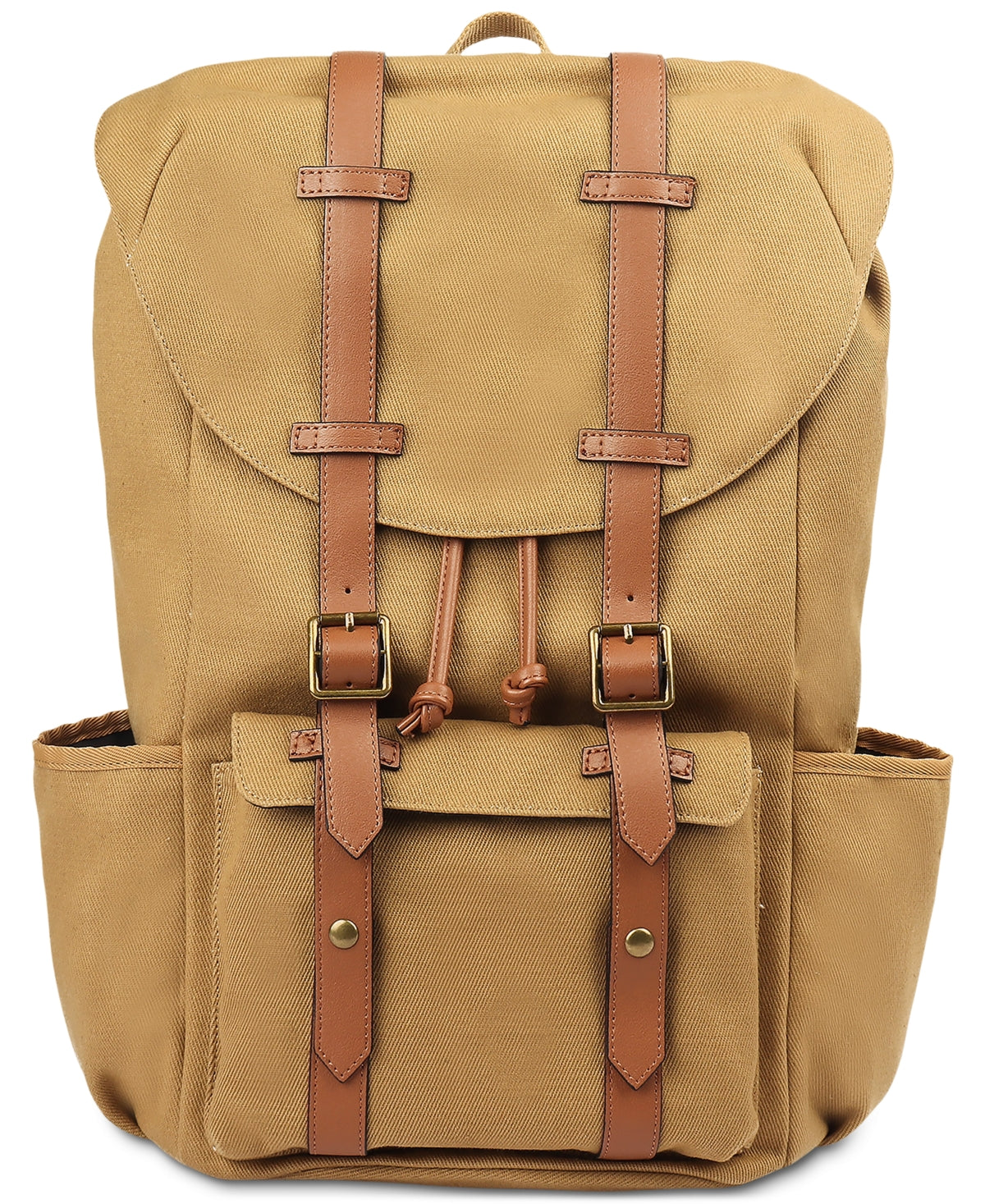 Club Room Mens Canvas Faux Trim Backpack