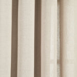 Faux Linen Grommet Window Curtain Panel Set