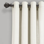 Faux Linen Grommet Window Curtain Panel Set