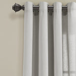 Faux Linen Grommet Window Curtain Panel Set