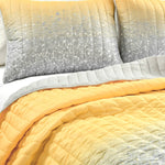 Glitter Ombre Metallic Print Quilt Set With Pillowcases