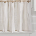 Linen Button Kitchen Window Tiers Set