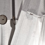 Linen Button Kitchen Window Tiers Set