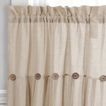 Linen Button Kitchen Window Tiers Set