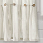 Linen Button Kitchen Window Tiers Set
