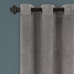 Prima Velvet Solid Grommet Light Filtering Window Curtain Panel Set