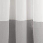 Faux Linen Grommet Color Block Window Curtain Panel