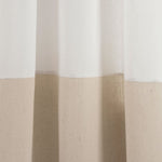 Faux Linen Grommet Color Block Window Curtain Panel