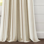 Farmhouse Stripe Yarn Dyed Recycled Cotton Blend Window Curtain Panel Set