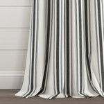 Farmhouse Stripe Yarn Dyed Recycled Cotton Blend Window Curtain Panel Set
