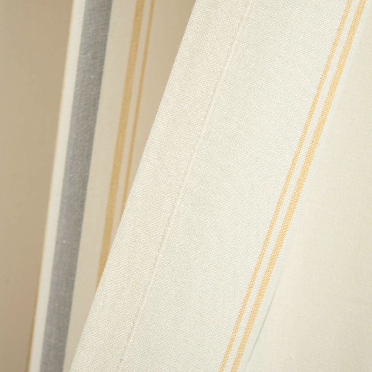 Farmhouse Stripe Yarn Dyed Recycled Cotton Blend Window Curtain Panel Set
