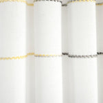 Farmhouse Boho Stripe Woven Tassel Yarn Dyed Recycled Cotton Blend Window Curtain Panel Set