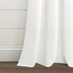 Farmhouse Boho Stripe Woven Tassel Yarn Dyed Recycled Cotton Blend Window Curtain Panel Set