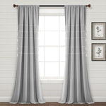 Farmhouse Boho Stripe Woven Tassel Yarn Dyed Recycled Cotton Blend Window Curtain Panel Set