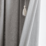 Boho Pom Pom Tassel Faux Linen Window Curtain Panel