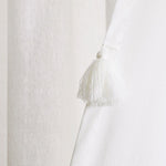 Boho Faux Linen Texture Tassel Window Curtain Panel