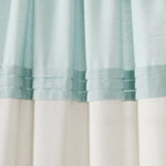 Farmhouse Faux Linen Colorblock Pleated Window Curtains
