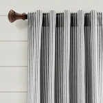 Farmhouse Vintage Stripe Recycled Cotton Blend Window Curtain Panel Set