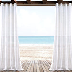 Farmhouse Textured Grommet Sheer Indoor/Outdoor Window Curtain