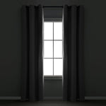 Insulated Grommet Blackout Faux Linen Window Curtain Panel