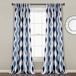 Mid Century Geo Light Filtering Window Curtain Panel Set