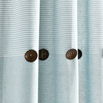 Farmhouse Button Stripe Yarn Dyed Woven Cotton Blend Window Curtain Panel Set