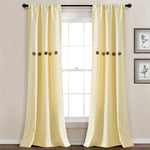 Farmhouse Button Stripe Yarn Dyed Woven Cotton Blend Window Curtain Panel Set