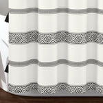 Ava Boho Stripe Tassel Yarn Dyed Recycled Cotton Shower Curtain
