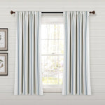 Farmhouse Stripe Yarn Dyed Recycled Cotton Blend Window Curtain Panel Set