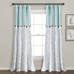 Linen Button Botanical Garden Window Curtain Panel
