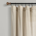 Linen Button Botanical Garden Window Curtain Panel