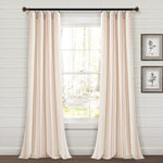 Farmhouse Stripe Yarn Dyed Recycled Cotton Blend Window Curtain Panel Set