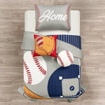 Baseball Game Reversible Oversized Kids Quilt Set