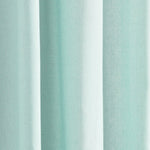 Modern Faux Linen Embroidered Edge With Attached Valance Window Curtain Panel Set