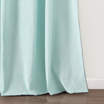 Modern Faux Linen Embroidered Edge With Attached Valance Window Curtain Panel Set