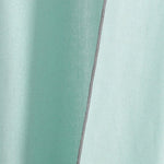Modern Faux Linen Embroidered Edge With Attached Valance Window Curtain Panel Set