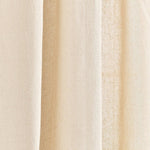 Modern Faux Linen Embroidered Edge With Attached Valance Window Curtain Panel Set