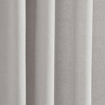 Modern Faux Linen Embroidered Edge With Attached Valance Window Curtain Panel Set