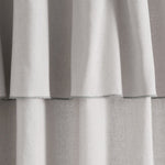 Modern Faux Linen Embroidered Edge With Attached Valance Window Curtain Panel Set