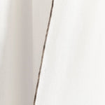 Modern Faux Linen Embroidered Edge With Attached Valance Window Curtain Panel Set