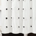 Boho Circle Tufted Yarn Dyed Recycled Cotton Blend Shower Curtain