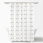 Boho Circle Tufted Yarn Dyed Recycled Cotton Blend Shower Curtain