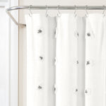 Boho Circle Tufted Yarn Dyed Recycled Cotton Blend Shower Curtain
