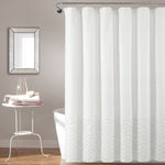 Boho Polka Dot Yarn Dyed Recycled Cotton Blend Shower Curtain