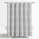 Hygge Modern Arrow Faux Linen Shower Curtain