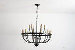 15-Light Industrial Iron Candle Chandelier Modern Farmhouse Pendant Light