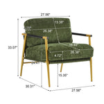 Modern Accent Chair With Plush Cushions and Wooden Armrests