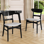 Mid Century Dining Chairs With Cushioned Seats And Wood Frame (Set of 2)